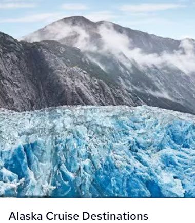 Glacier and mountain landscape in Alaska.